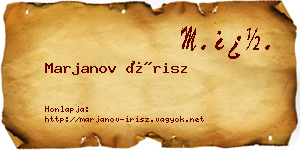 Marjanov Írisz névjegykártya